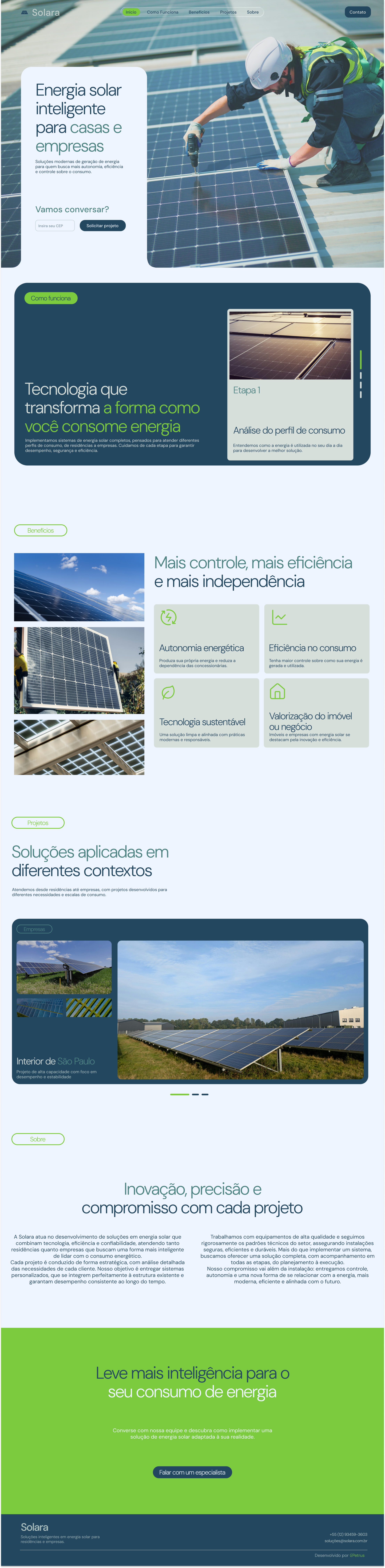 Solara Website - Construído pela Petrus